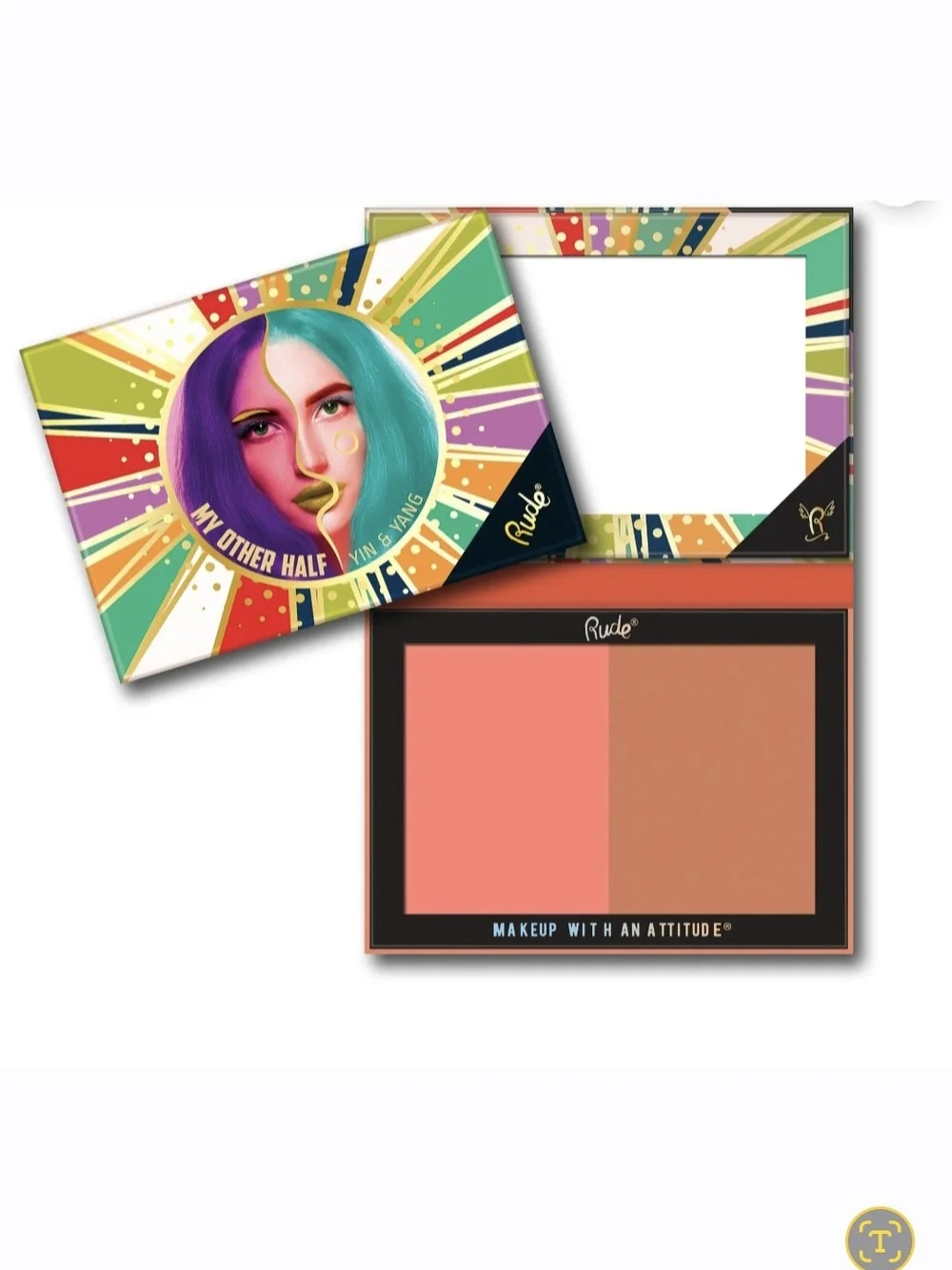 Rude My Other Half Blush & Contour Duo NIB Yin & Yang